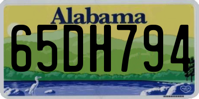 AL license plate 65DH794