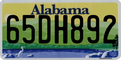 AL license plate 65DH892