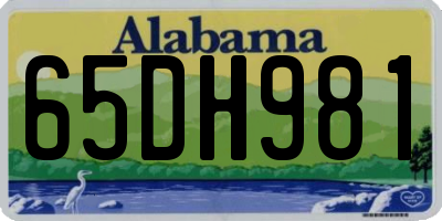 AL license plate 65DH981