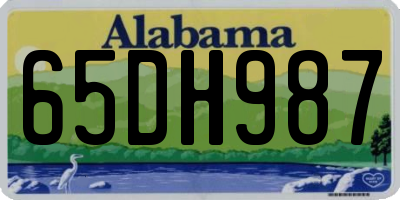 AL license plate 65DH987