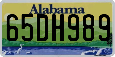 AL license plate 65DH989