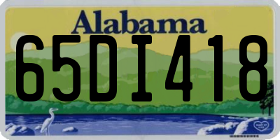 AL license plate 65DI418