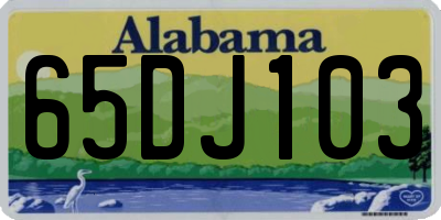 AL license plate 65DJ103