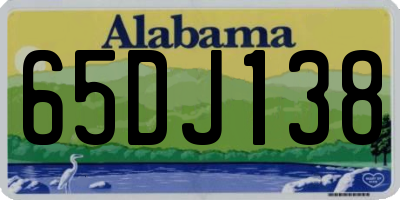 AL license plate 65DJ138