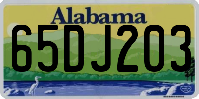 AL license plate 65DJ203