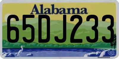 AL license plate 65DJ233