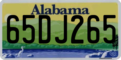 AL license plate 65DJ265