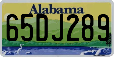 AL license plate 65DJ289