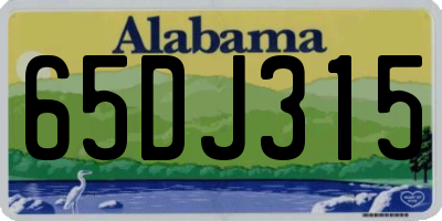 AL license plate 65DJ315