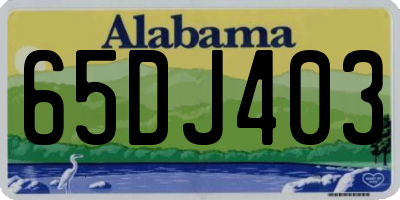 AL license plate 65DJ403