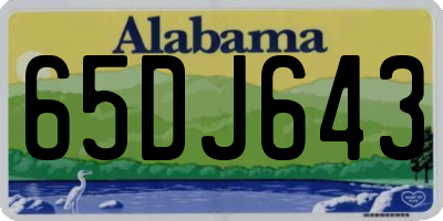 AL license plate 65DJ643