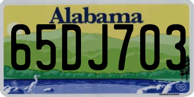 AL license plate 65DJ703
