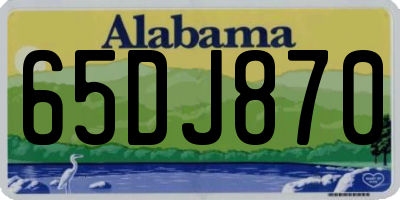 AL license plate 65DJ870