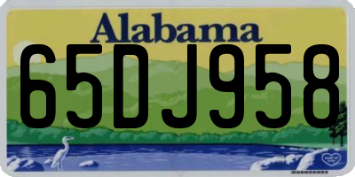 AL license plate 65DJ958