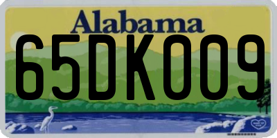 AL license plate 65DK009