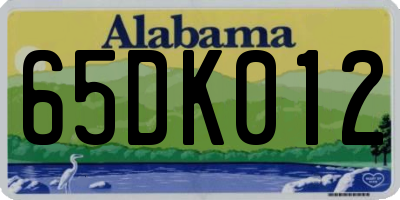 AL license plate 65DK012