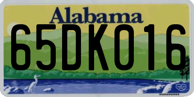 AL license plate 65DK016