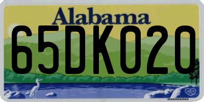 AL license plate 65DK020