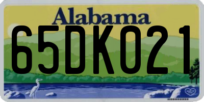 AL license plate 65DK021