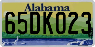 AL license plate 65DK023