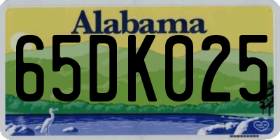 AL license plate 65DK025
