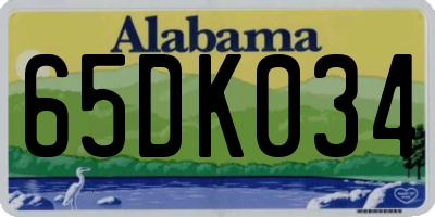 AL license plate 65DK034