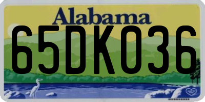 AL license plate 65DK036