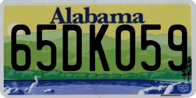 AL license plate 65DK059