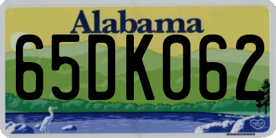 AL license plate 65DK062
