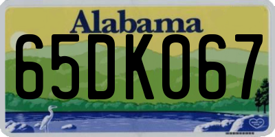 AL license plate 65DK067
