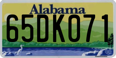 AL license plate 65DK071