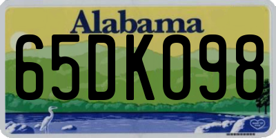 AL license plate 65DK098