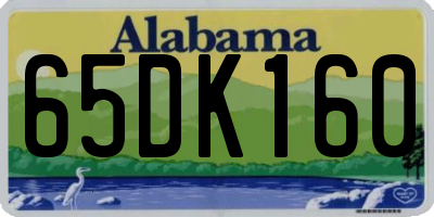 AL license plate 65DK160