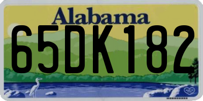 AL license plate 65DK182