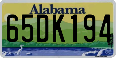 AL license plate 65DK194