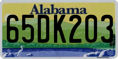 AL license plate 65DK203