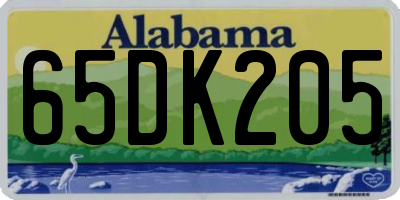 AL license plate 65DK205