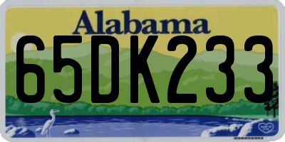 AL license plate 65DK233