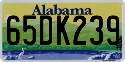 AL license plate 65DK239