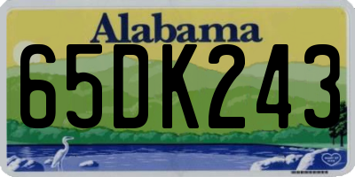 AL license plate 65DK243