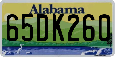 AL license plate 65DK260