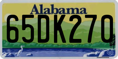 AL license plate 65DK270