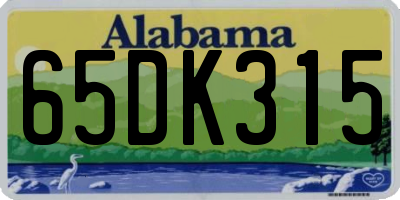 AL license plate 65DK315