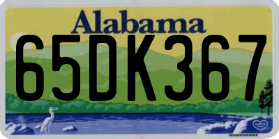 AL license plate 65DK367