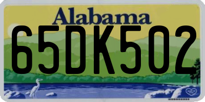 AL license plate 65DK502