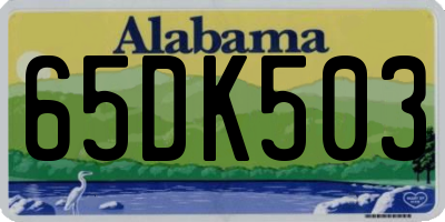 AL license plate 65DK503
