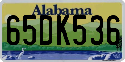 AL license plate 65DK536