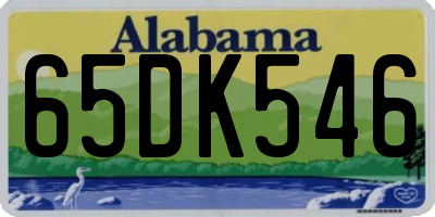AL license plate 65DK546