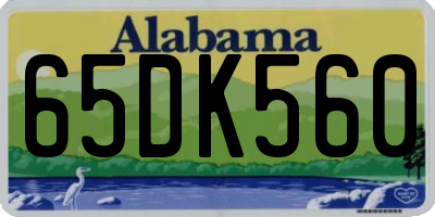 AL license plate 65DK560