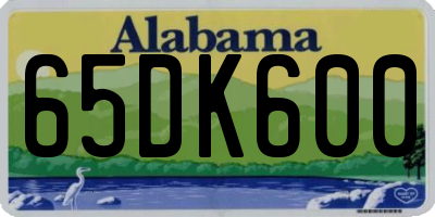 AL license plate 65DK600